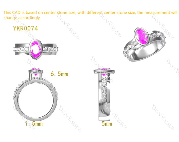 DovEggs bezel engagement ring semi-mount only(Exclusively to DovEggs Stones)