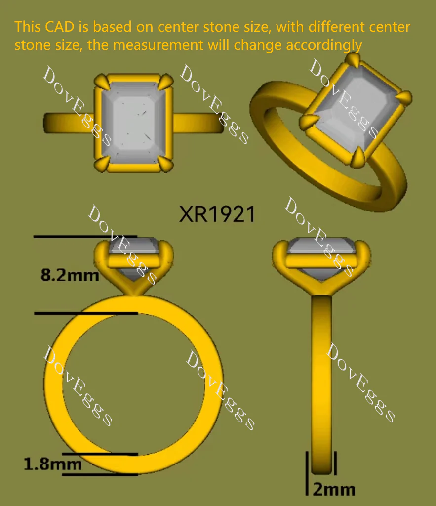 Doveggs bezel solitaire engagement ring semi-mount only(Exclusively to DovEggs Stones)