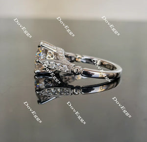 Doveggs art deco engagement ring semi-mount only(Exclusively to DovEggs Stones)