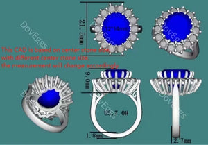 DovEggs halo engagement ring only semi-mount only(Exclusively to DovEggs Stones)