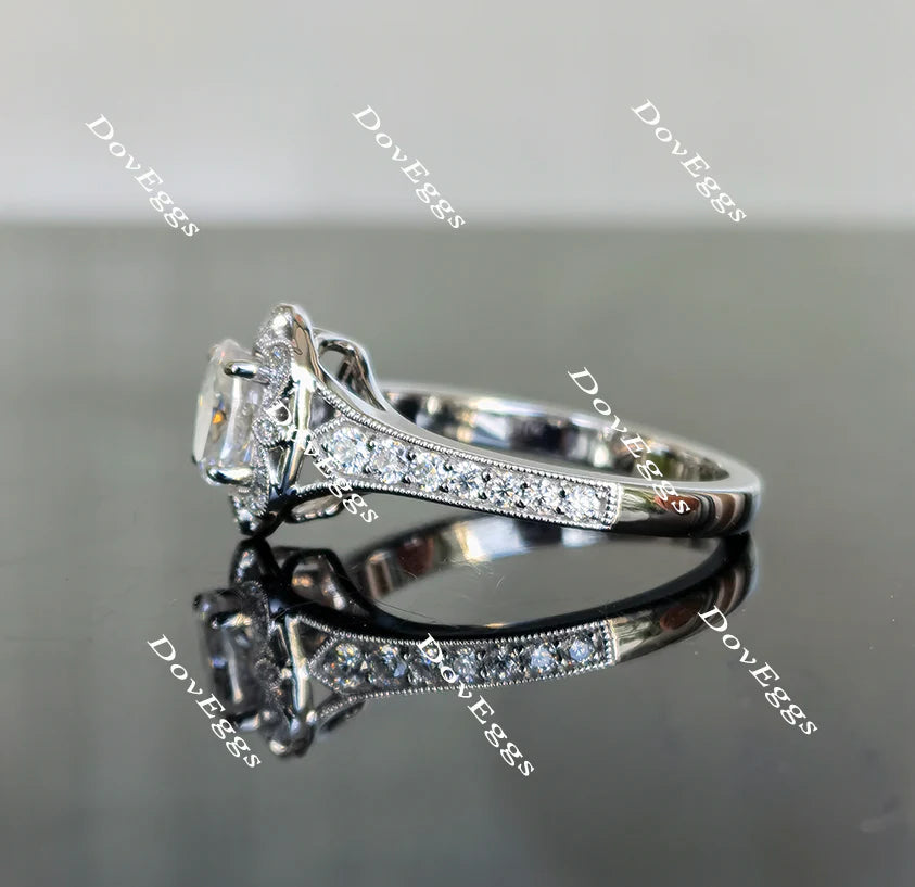 Doveggs half eternity engagement ring only semi-mount only(Exclusively to DovEggs Stones)