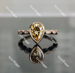 Doveggs bezel art deco engagement ring semi-mount only(Exclusively to DovEggs stones)