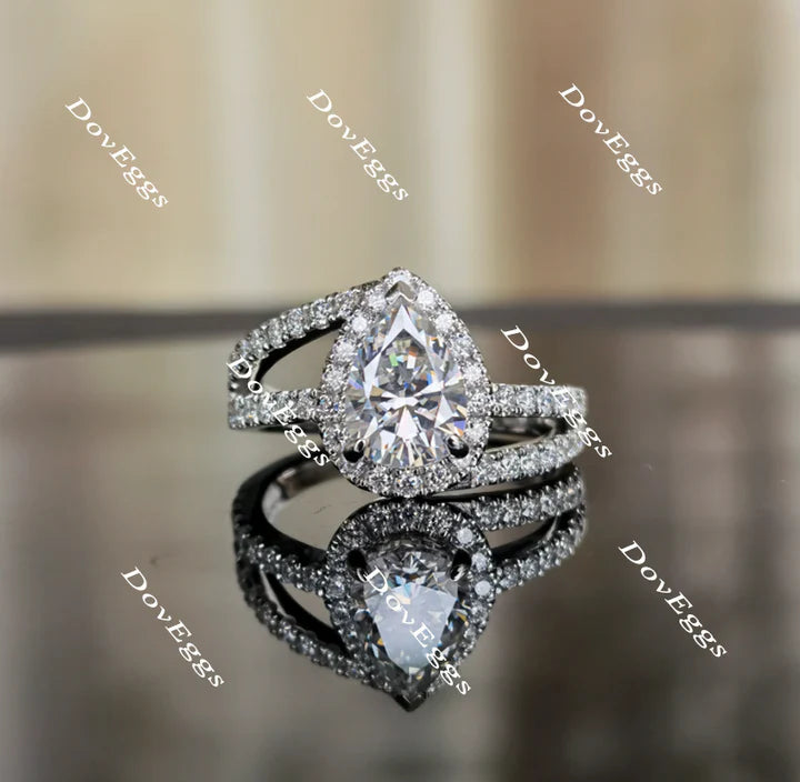 DovEggs pave halo engagement ring semi-mount only(Exclusively to DovEggs Stones)