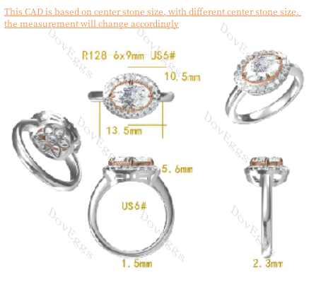 The SANDS oval halo moissanite engagement ring