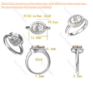 The SANDS oval halo moissanite engagement ring