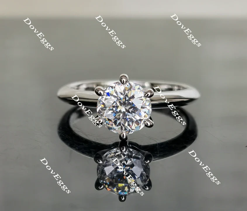 Doveggs classic 6 prongs solitaire style engagement ring semi-mount only(Exclusively to DovEggs Stones)