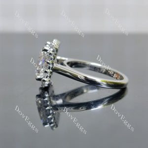 Doveggs princess halo moissanite engagement ring