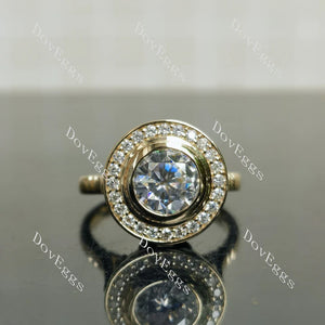 Doveggs halo vintage delicate engagement ring semi-mount only(Exclusively to DovEggs Stones)