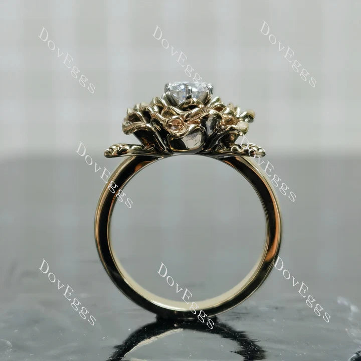 DovEggs floral pave engagement ring only semi-mount only(Exclusively to DovEggs Stones)