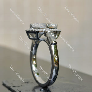 Doveggs Marquise Modified H&A cut halo moissanite engagement ring