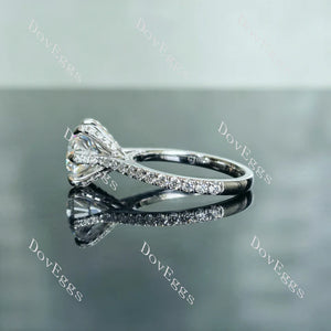 DovEggs eternity pave engagement ring only semi-mount only(Exclusively to DovEggs Stones）