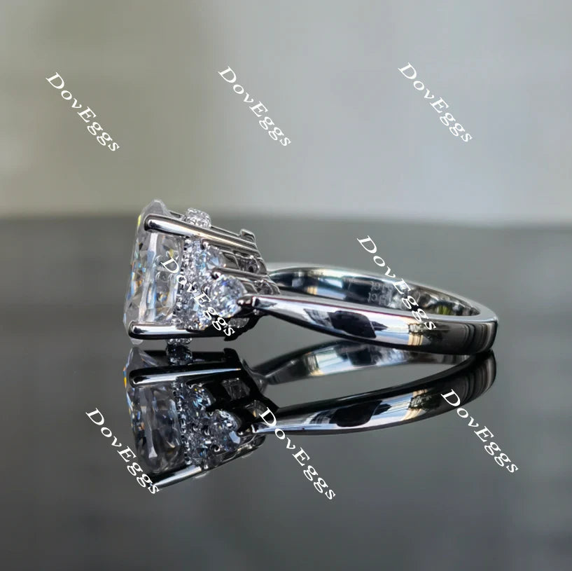 Teia Lily Oval side stone engagement ring only semi-mount only(Exclusively to DovEggs Stones)