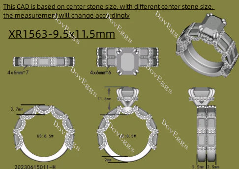 The Harlow engagement ring only semi-mount only(Exclusively to DovEggs Stones)