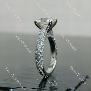 The Gentry Round Pave 3/4 Eternity Lab Grown Diamond Engagement Ring