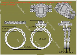 DovEggs pave halo engagement ring semi-mount only(Exclusively to DovEggs Stones)