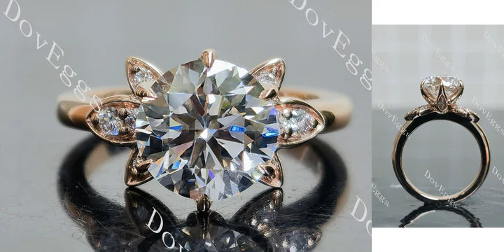 Doveggs floral engagement ring semi-mount only(Exclusively to DovEggs Stones)