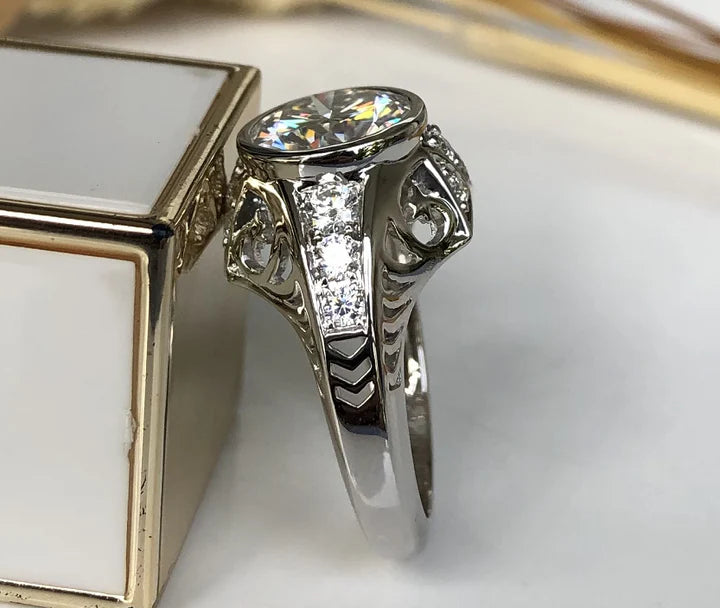 DovEggs round hollow out engagement ring only semi-mount only(Exclusively to DovEggs Stones)