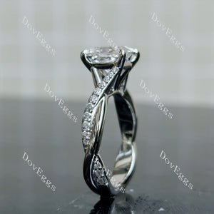 Doveggs Princess Pave Lab Grown Diamond Engagement Ring