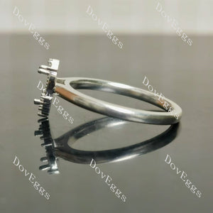 Doveggs art deco engagement ring only semi-mount only(Exclusively to DovEggs Stones)