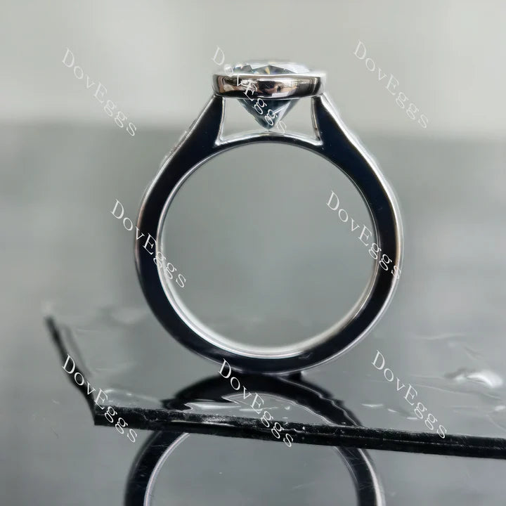 DovEggs bezel pave engagement ring only semi-mount only(Exclusively to DovEggs Stones)