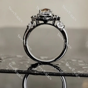 DovEggs halo art deco engagement ring semi-mount only(Exclusively to DovEggs Stones)