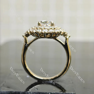 The Jessica halo vintage engagement ring semi-mount only(Exclusively to DovEggs Stones)