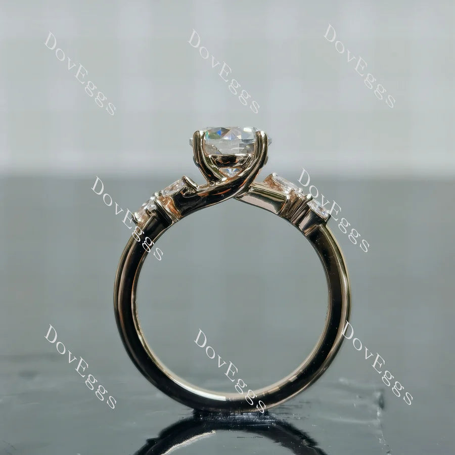 Doveggs side stones engagement ring semi-mount only(Exclusively to DovEggs Stones)