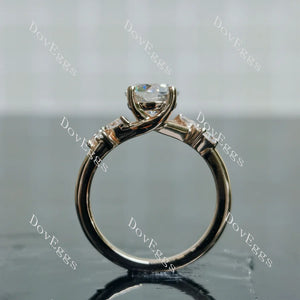 Doveggs side stones engagement ring semi-mount only(Exclusively to DovEggs Stones)