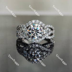 DovEggs split shank pave engagement ring semi-mount only(Exclusively to DovEggs Stones)