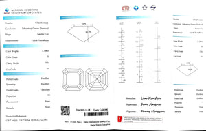 Doveggs 2.136ct asscher D color VS1 Clarity Excellent cut lab diamond stone(certified)