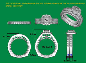 DovEggs halo channel set engagement ring only semi-mount only(Exclusively to DovEggs Stones)