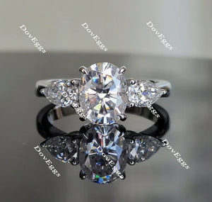 Doveggs three-stone engagement ring only semi-mount only(Exclusively to DovEggs Stones)