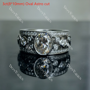 Doveggs pear half eternity pave bezel moissanite ring