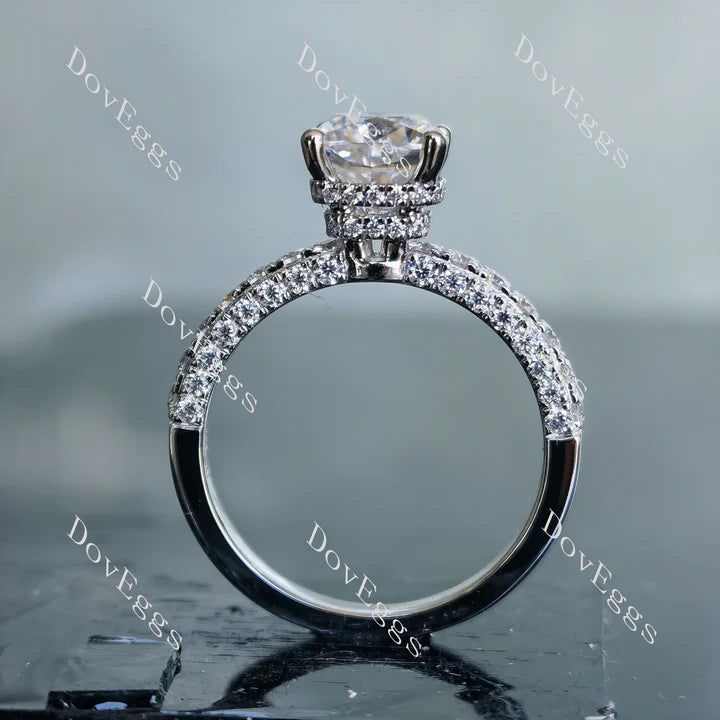 DovEggs half eternity pave engagement ring only semi-mount only(Exclusively to DovEggs Stones)