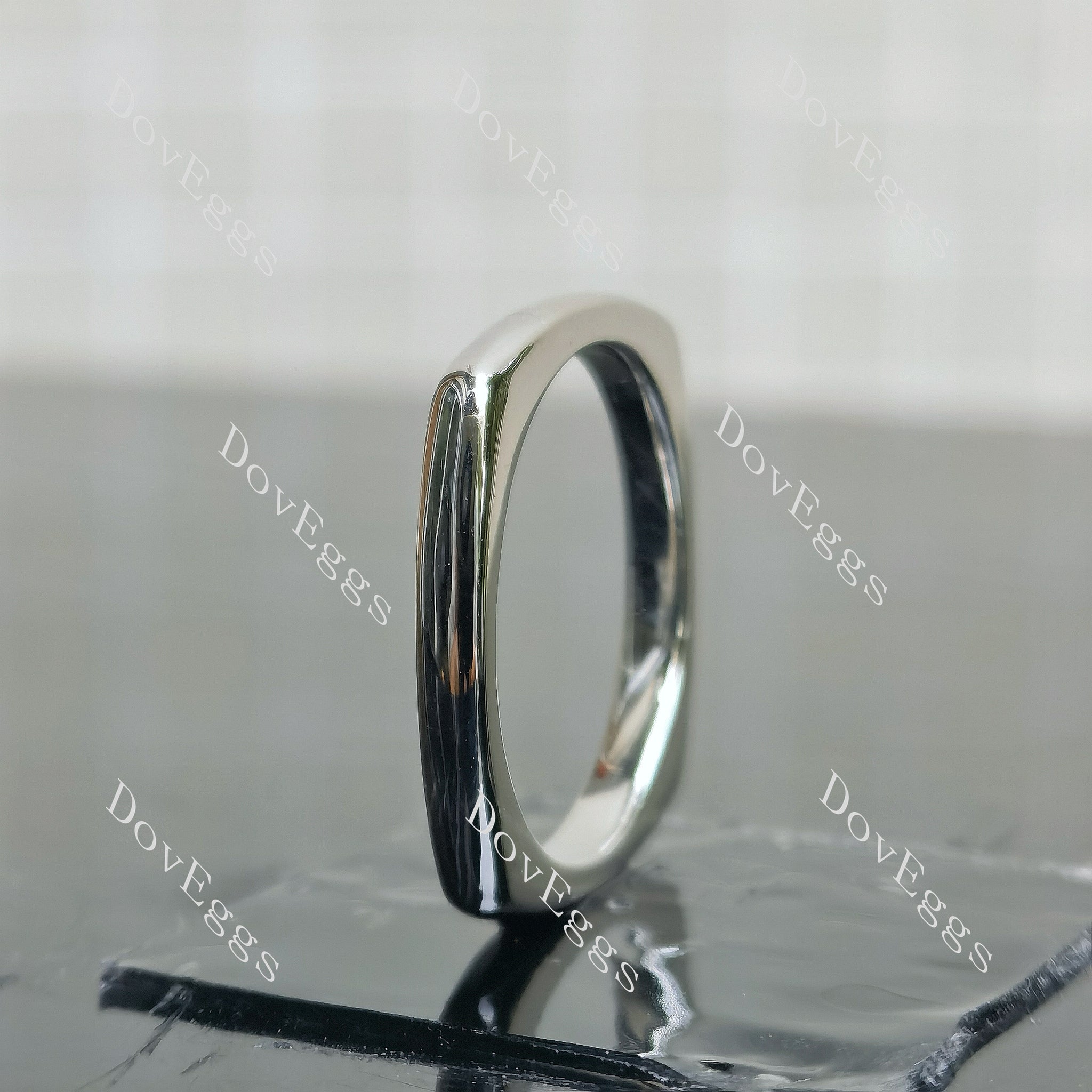 Doveggs square plain wedding band-2.5mm band width