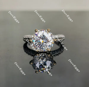 DovEggs flower shape engagement ring only semi-mount only(Exclusively to DovEggs Stones)