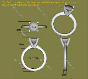 Doveggs solitaire engagement ring semi-mount only(Exclusively to DovEggs Stones)