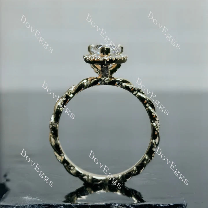 DovEggs pave halo engagement ring only semi-mount only(Exclusively to DovEggs Stones)