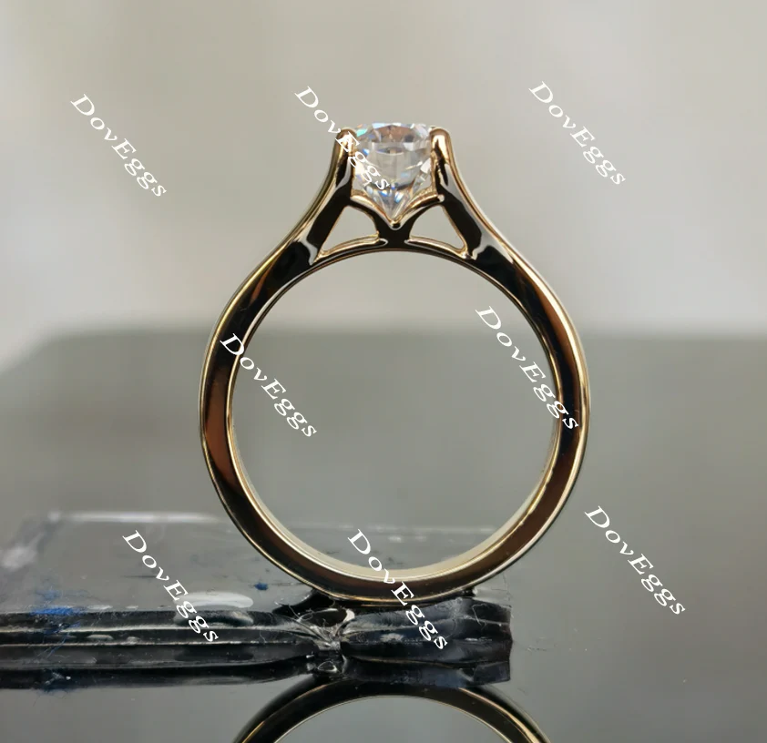 Doveggs solitaire split shank engagement ring semi-mount only(Exclusively to DovEggs Stones)