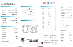 Doveggs 2.516ct cushion Fancy Vivid Green VS1 Clarity Excellent cut lab diamond stone(certified)