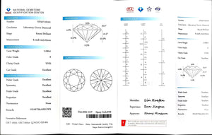 Doveggs 2.090ct round E color VVS2 Clarity Excellent cut lab diamond stone(certified)