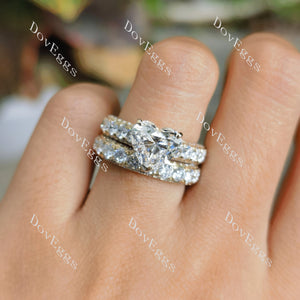 Doveggs heart pave vintage moissanite bridal set (2 rings)