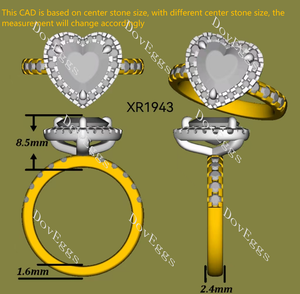 Julie’s Heart Halo Half Eternity Lab Grown Diamond Engagement Ring