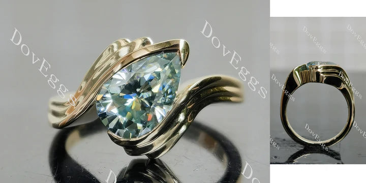 Doveggs solitaire swirl contours wrap engagement ring semi-mount only(Exclusively to DovEggs Stones)