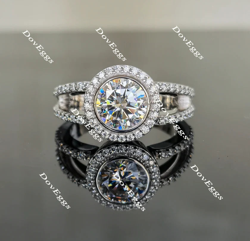 Doveggs halo engagement ring semi-mount only(Exclusively to DovEggs Stones)