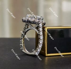 The Julie flower shape halo Pave engagement ring only semi-mount only(Exclusively to DovEggs Stones)