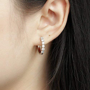 DovEggs 3.5mm round moissanite hoop earrings for women