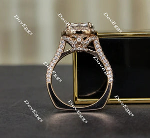 DovEggs pave halo engagement ring semi-mount only(Exclusively to DovEggs Stones)