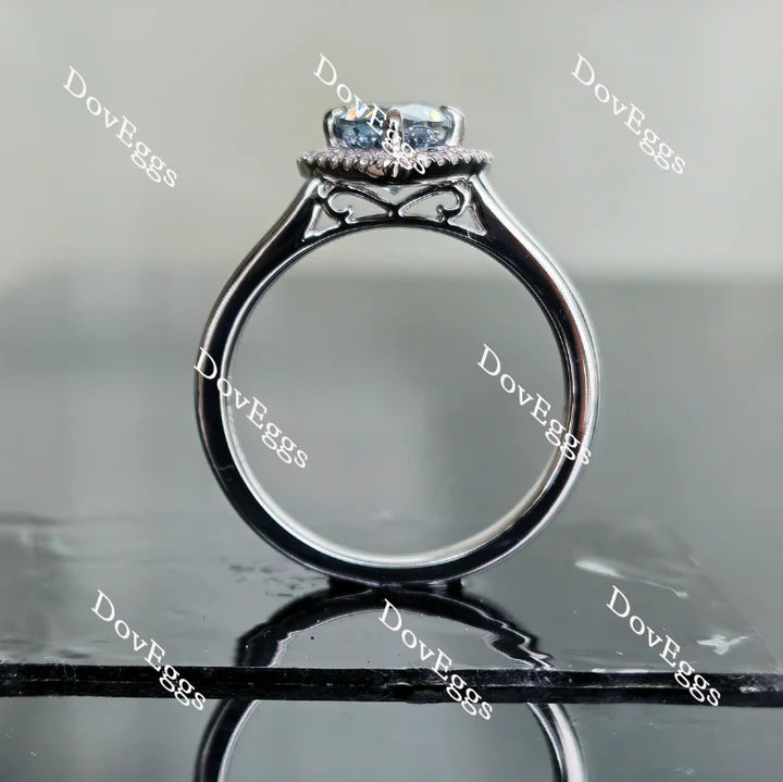 Doveggs pave halo engagement ring semi-mount only(Exclusively to DovEggs Stones)