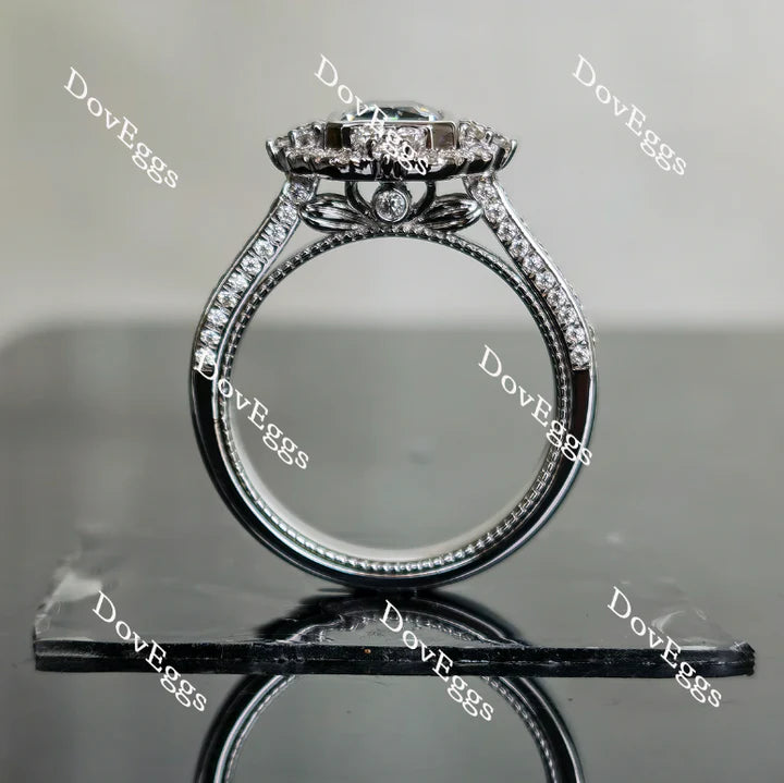 Doveggs half eternity pave engagement ring only semi-mount only(Exclusively to DovEggs Stones)